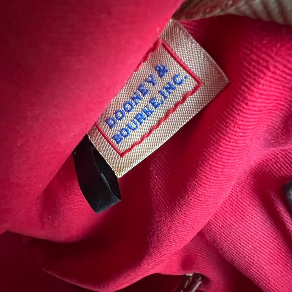 Dooney & Bourke Ariel Ostrich Leather Tote with Tassels in Cognac Magnetic Top - Picture 13 of 16